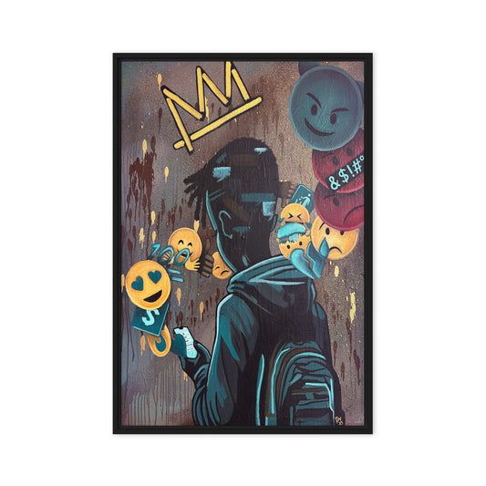 "Digital Dopamine" 24" x 36" Framed Canvas Print