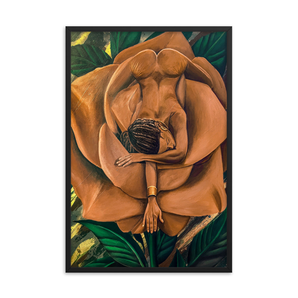"Blaque Rose" 24" x 36" Framed Print